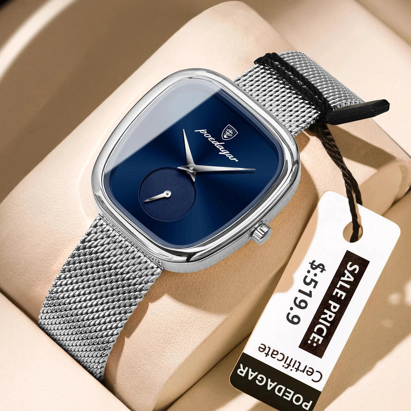 POEDAGAR Luxury Fashion Elegant Ladies Watch Waterproof Watch for Woman Mesh Stainless Steel Quartz Women's Watches Female Reloj - MANDOTOS