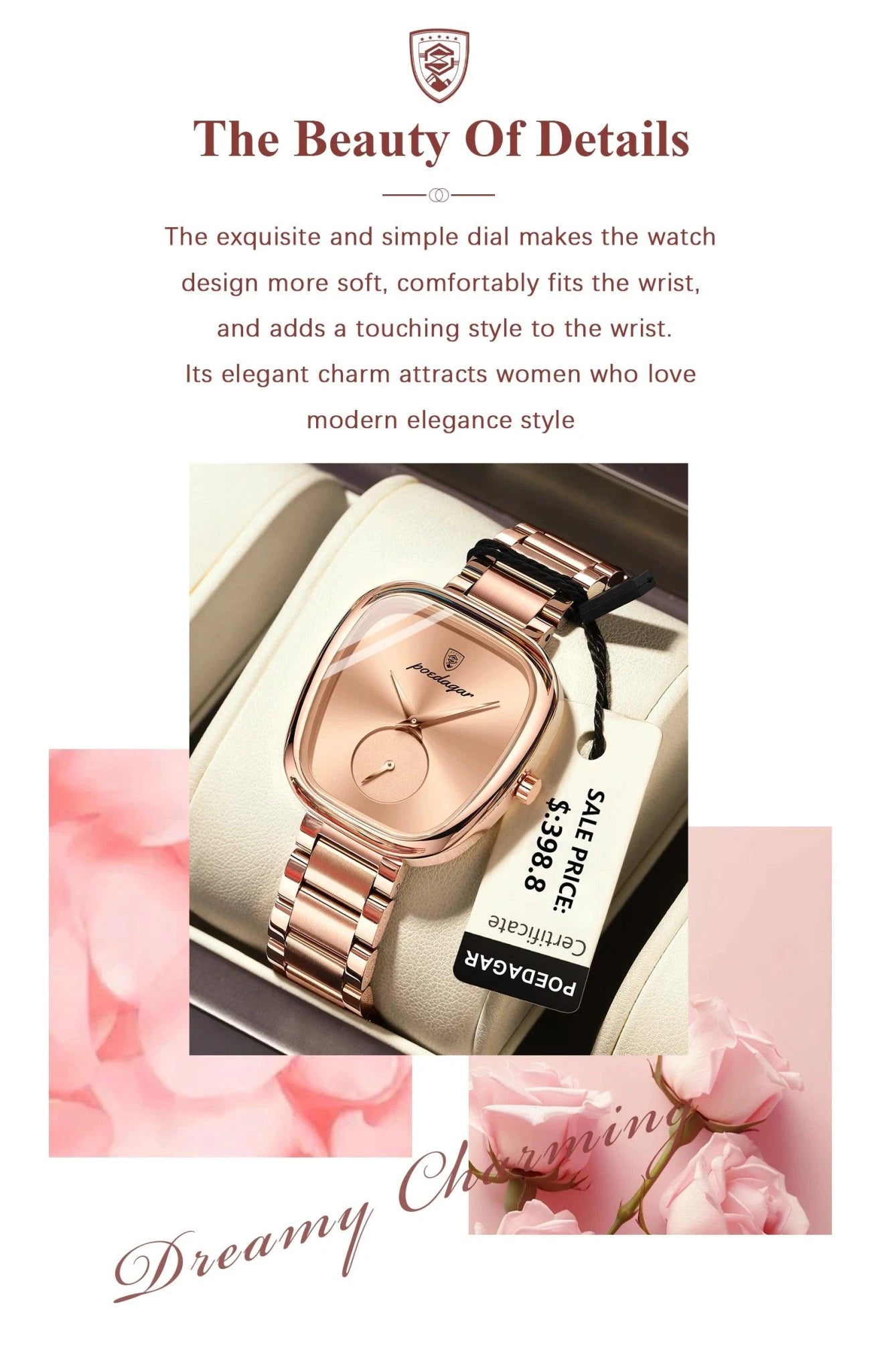 POEDAGAR Elegant Women's Quartz Watch - Waterproof Stainless Steel Timepiece for Confident Ladies - MANDOTOS