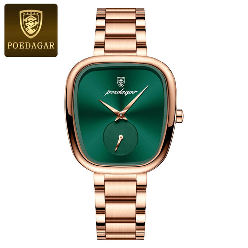 Mandotos POEDAGAR elegant women's quartz watch with waterproof stainless steel band and classic design for confident ladies.