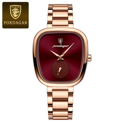 POEDAGAR Elegant Women's Quartz Watch - Waterproof Stainless Steel Timepiece for Confident Ladies - MANDOTOS