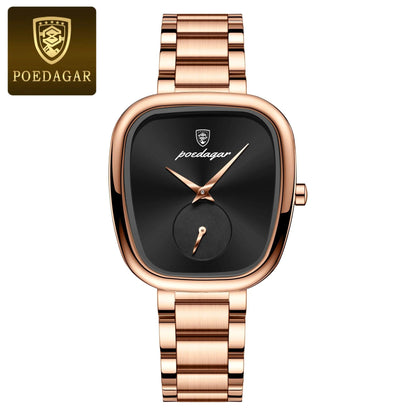 POEDAGAR Elegant Women's Quartz Watch - Waterproof Stainless Steel Timepiece for Confident Ladies - MANDOTOS