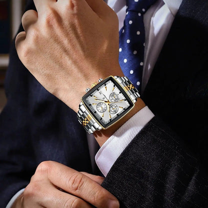 POEDAGAR Luxury Chronograph Men's Watch - Waterproof, Luminous, Stainless Steel, Sporty Design - MANDOTOS