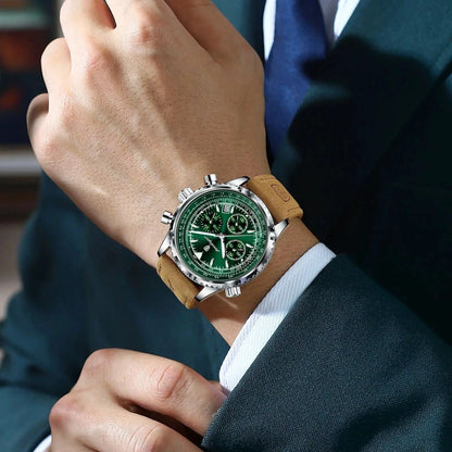 POEDAGAR Luxury Man Watch Quartz Waterproof Luminous Date Chronograph Leather Men Wristwatch Military Sports Men's Watches Reloj - MANDOTOS