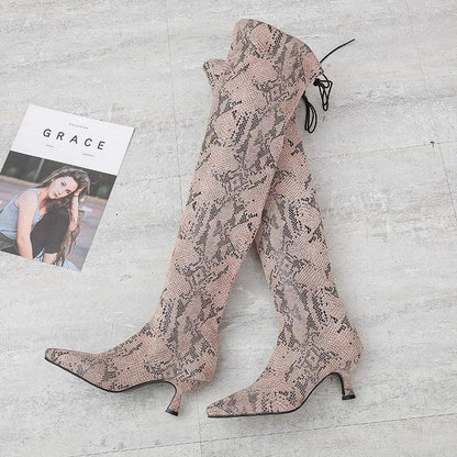 Pointed Over The Knee High Top Fashion Boots - MANDOTOS