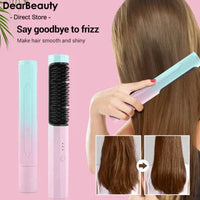 Mandotos portable 2-in-1 hair styler with curling and straightening plates, compact and easy to use for versatile hair styling.