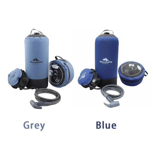 Mandotos portable outdoor shower kit with handheld showerhead, hose, and accessories for camping or outdoor use