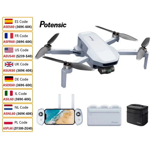 Potensic C0 Mini Drone 3 Axis Gimbal 6KM GPS 4K Professional Camera Drones Brushless RC Toy Quadcopter for Travel Gifts ATOM - MANDOTOS