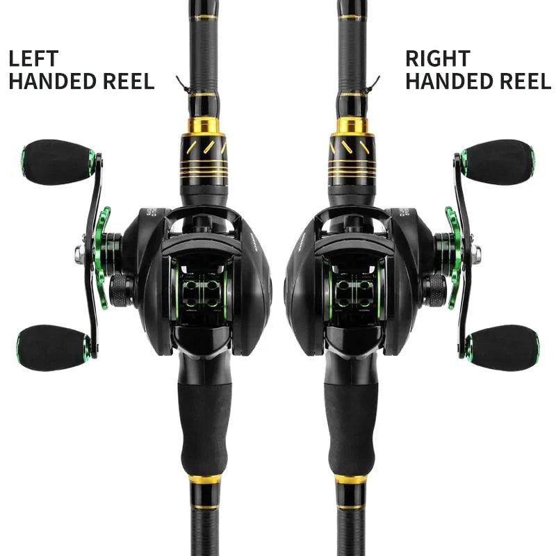 Mandotos Precision Bait Caster fishing reel with ergonomic handle and metal construction for smooth casting and durability.