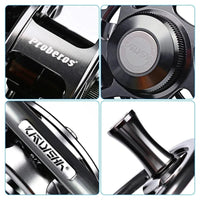 Mandotos Precision Fly Caster Reel with metal handle and spool for smooth casting and durability in fly fishing.