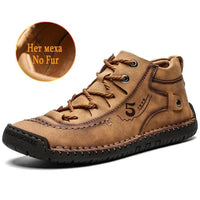 Mandotos premium microfiber leather boots featuring sleek design, durable material, and stylish ankle-high silhouette.