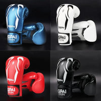 Mandotos Pro Punch adult boxing gloves in black with red accents, featuring padded wrists and secure straps for training and sparring.