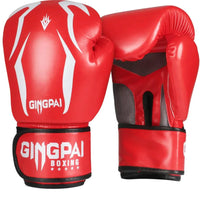 Mandotos Pro Punch adult boxing gloves in black with red accents, padded for training and sparring.