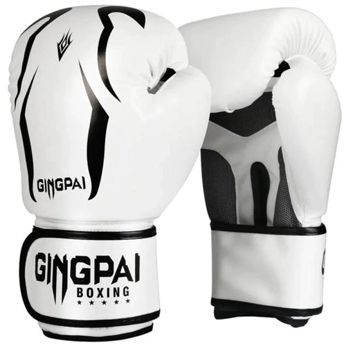 Mandotos Pro Punch adult boxing gloves in black with red accents, featuring padded wrists and adjustable straps.