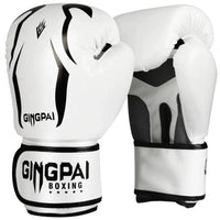 Mandotos Pro Punch adult boxing gloves in black with red accents, designed for training and sparring.