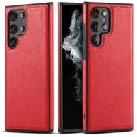 Mandotos PU leather phone case with card slots, black color, slim design, and precise cutouts for phone protection and style.