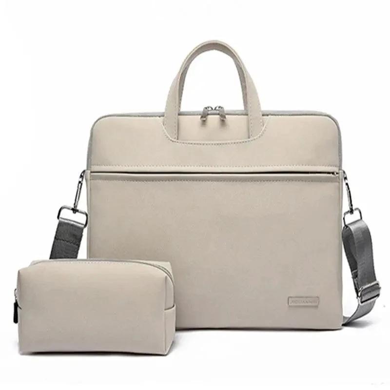 PU Leather Women Laptop Bag Notebook Carrying Case Briefcase For Macbook Air 13.3 14 15.6 Inch Men Handbags Shoulder Mouse Bag - MANDOTOS