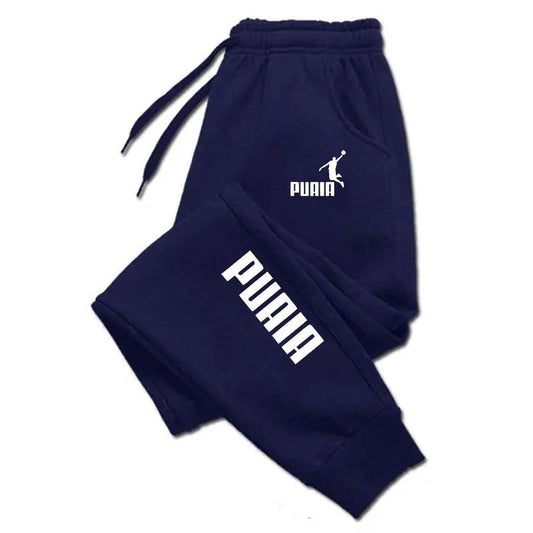 PUAIA Print Men's Pants Autumn/Winter New Sport Jogging Trousers Fitness Loose Fit Clothing Solid Color Outfit Streetwear Pants - MANDOTOS