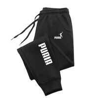 Mandotos men's PUAIA print sport jogging pants in solid color, suitable for autumn and winter, casual fitness streetwear.
