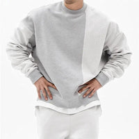 Loose men's round neck pullover sweater by MANDOTOS, featuring a comfortable fit and casual style in the image.