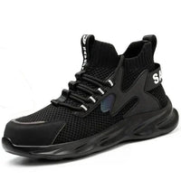 Mandotos puncture-proof work shoes featuring durable safety soles and sturdy design for industrial safety and protection.