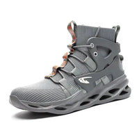 Mandotos puncture-proof work shoes with protective steel toe and slip-resistant soles for safety and durability.