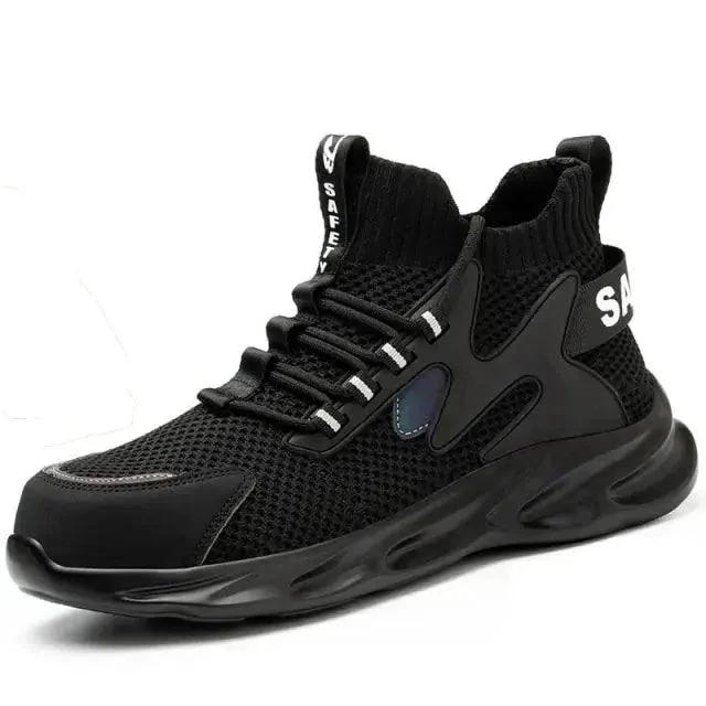 Mandotos puncture-proof work shoes with protective steel toe and slip-resistant sole for safety and durability in industrial settings.