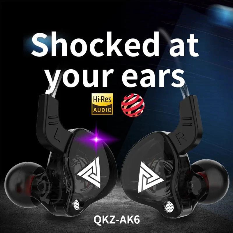 QKZ AK6 HiFi Wired Earphones - Copper Driver with Microphone - MANDOTOS