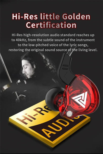 QKZ AK6 HiFi Wired Earphones - Copper Driver with Microphone - MANDOTOS