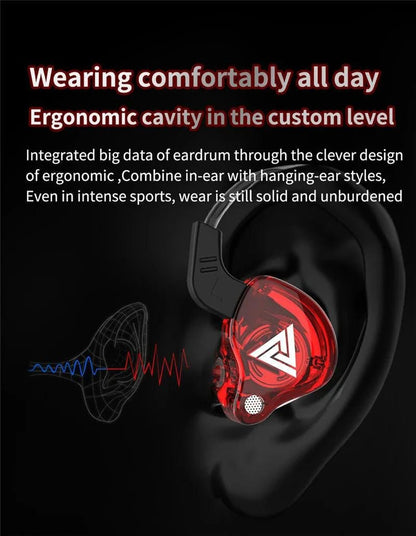 QKZ AK6 HiFi Wired Earphones - Copper Driver with Microphone - MANDOTOS