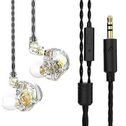Original QKZ AK6 Copper Driver HiFi Wired Earphones 3.5MM Race Sport Headphones Bass Stereo Headset Music Earbuds In Ear With Microphone - MANDOTOS