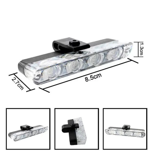 Mandotos Quad-Mode 16LED auto light showing four light modes and bright LED array for vehicle safety and visibility.