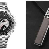 Mandotos men's quartz waterproof sports watch with a sleek wristwatch design, suitable for active and everyday wear.