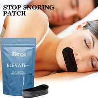 Mandotos Quiet Night Snore Patch shown on a pillow, designed to reduce snoring and improve sleep quality.