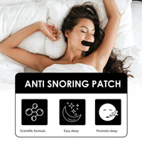 Mandotos Quiet Night Snore Patch applied on nose to reduce snoring and improve sleep comfort.