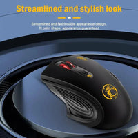 Mandotos QuietFlex wireless mouse with ergonomic design and smooth scrolling, shown on a neutral background.