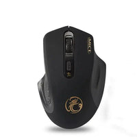 Mandotos QuietFlex wireless mouse with ergonomic design and smooth scrolling, visible on a clean workspace.