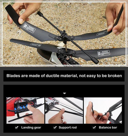 RC Helicopter 80cm - 3.5CH Remote Control Aircraft for Kids - MANDOTOS
