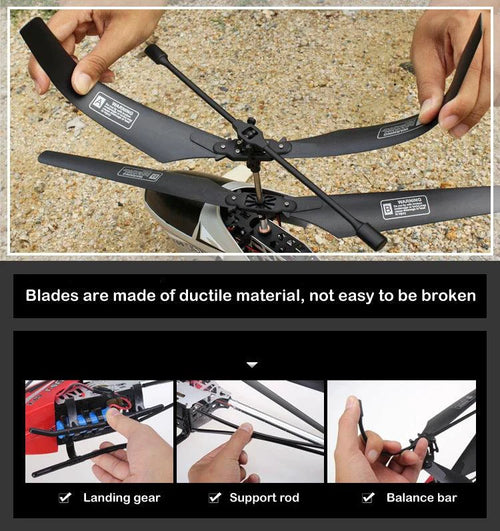 RC Helicopter 80cm - 3.5CH Remote Control Aircraft for Kids - MANDOTOS