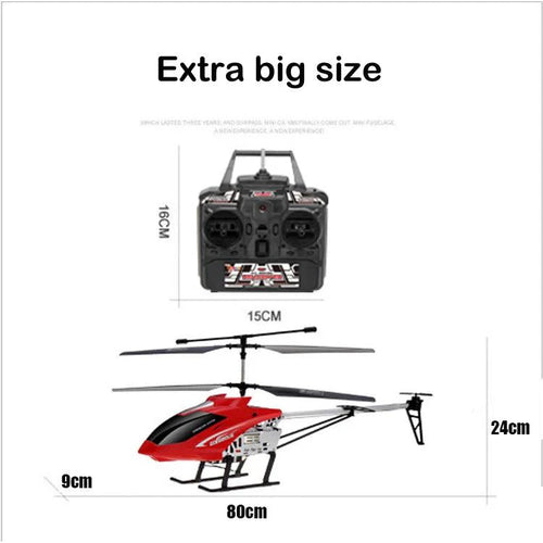 RC Helicopter 80cm - 3.5CH Remote Control Aircraft for Kids - MANDOTOS