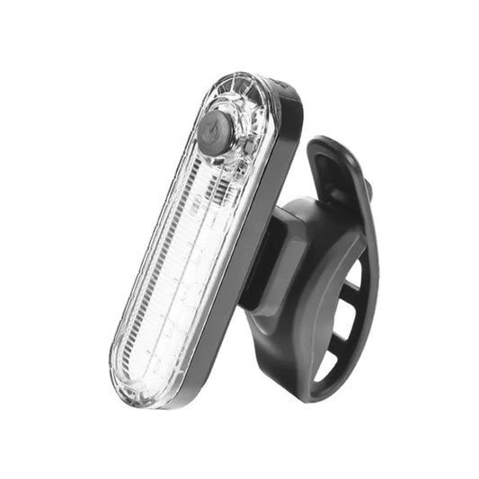 Mandotos USB rechargeable rear bike tail light in red, ultra-bright, easy to install for cycling safety on bicycles.