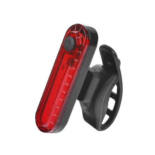 Mandotos rear bike tail light with USB recharge, bright red LED, easy to install bike safety taillight for cycling visibility.