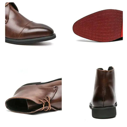 Red Bottom Leather Boots - MANDOTOS