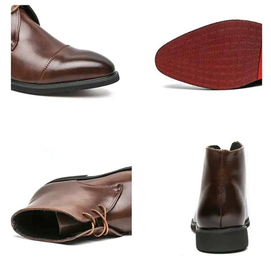 Red Bottom Leather Boots - MANDOTOS