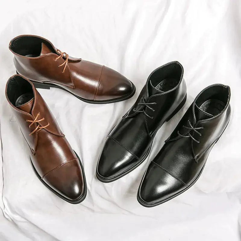Red Bottom Leather Boots - MANDOTOS