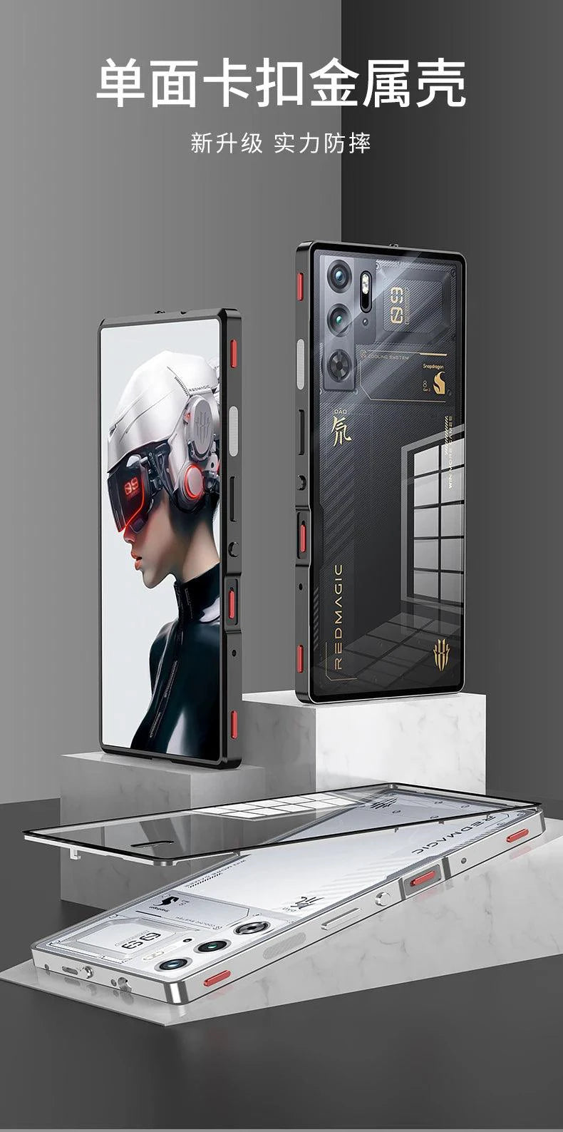 RedMagic Transparent Acrylic Case for 9S Pro - Sleek Metal Frame & Ultimate Protection - MANDOTOS