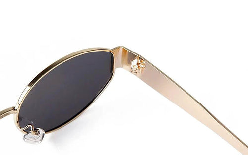 Retro Metal Frame Pilot Oval Sunglasses Women Men Brand Designer Vintage Round Sun Glasses Luxury 90s Green Lens Shades Male UV - MANDOTOS