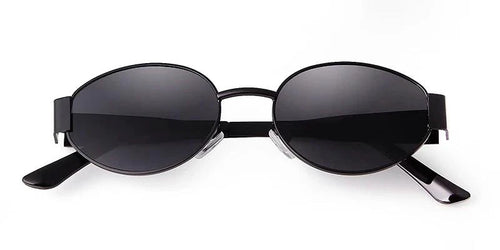 Retro Metal Frame Pilot Oval Sunglasses Women Men Brand Designer Vintage Round Sun Glasses Luxury 90s Green Lens Shades Male UV - MANDOTOS