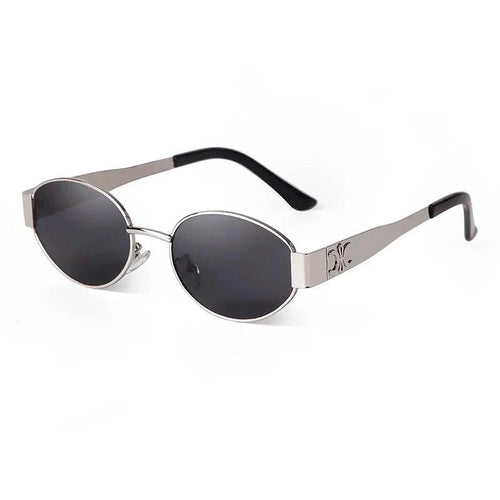 Retro Metal Frame Pilot Oval Sunglasses Women Men Brand Designer Vintage Round Sun Glasses Luxury 90s Green Lens Shades Male UV - MANDOTOS