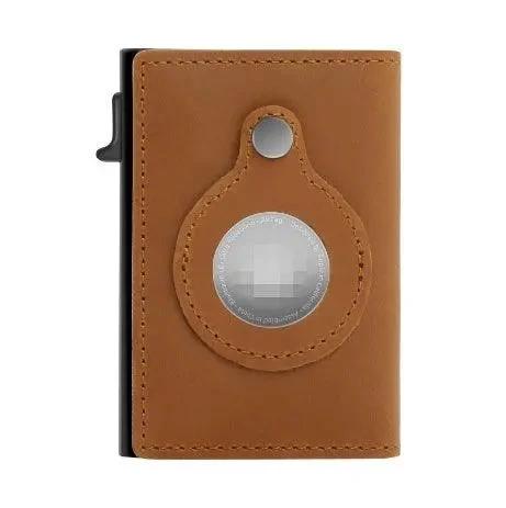 RFID Men's Wallet - Slim Leather Card Holder with AirTag Slot - MANDOTOS