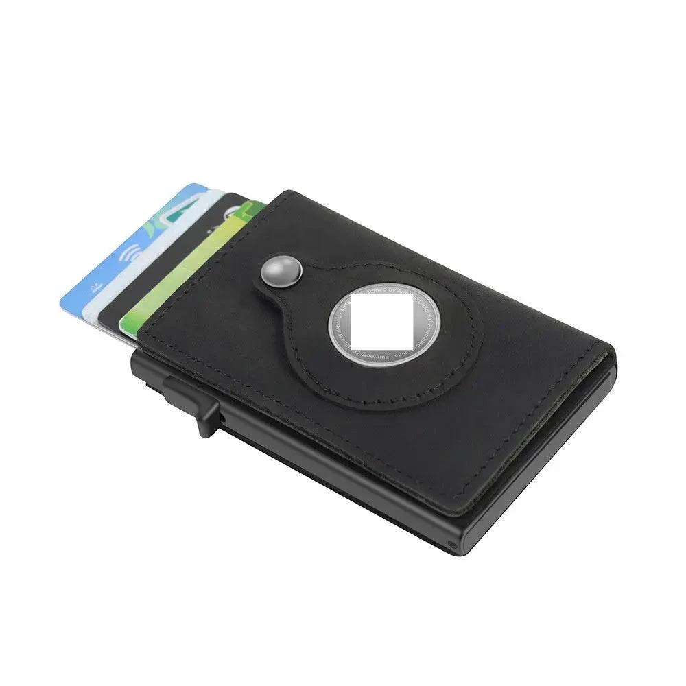 RFID Men's Wallet - Slim Leather Card Holder with AirTag Slot - MANDOTOS
